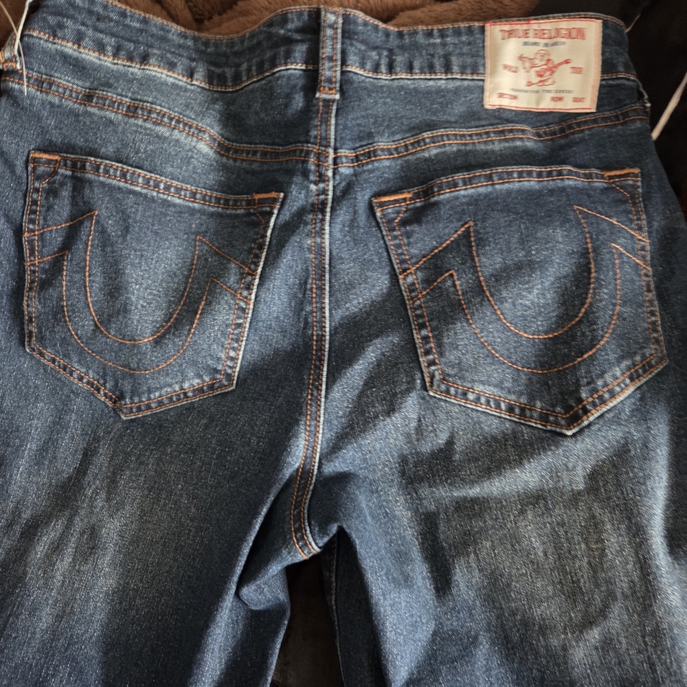 True Religion Men's Dark Blue Relaxed Jeans